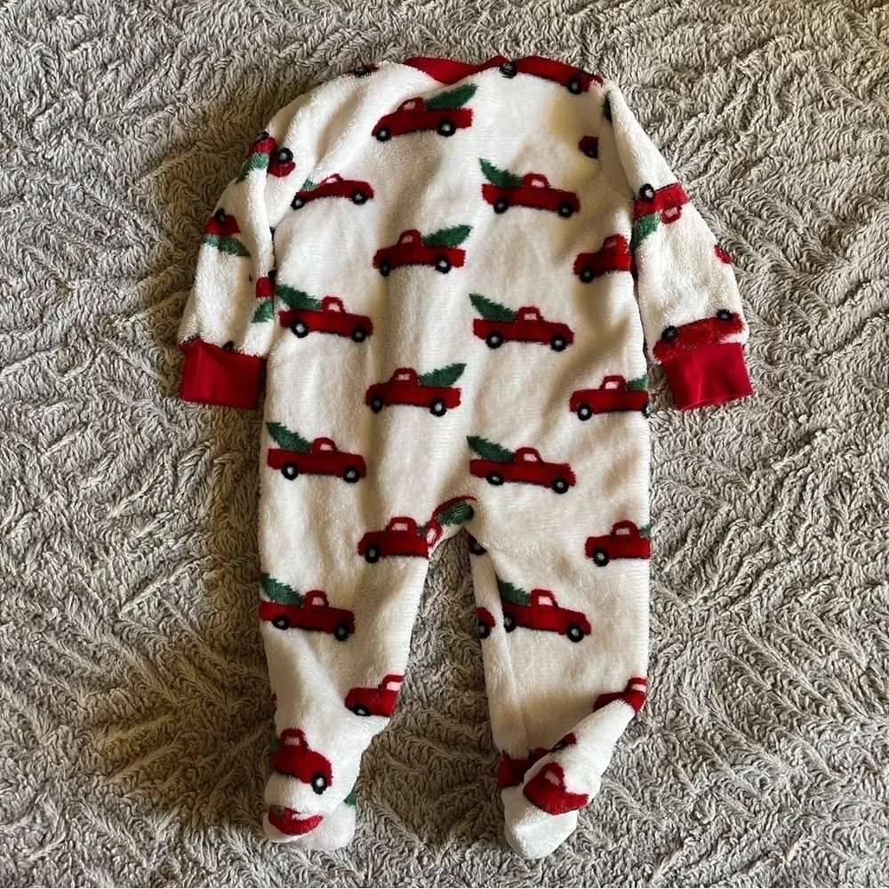 4 for 16$ Hudson Baby Christmas Truck Footie 0-3 months
